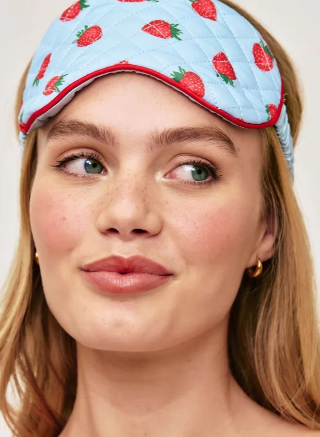 Undiz blue Strawberry pattern sleep mask for Women | Best Price UAE